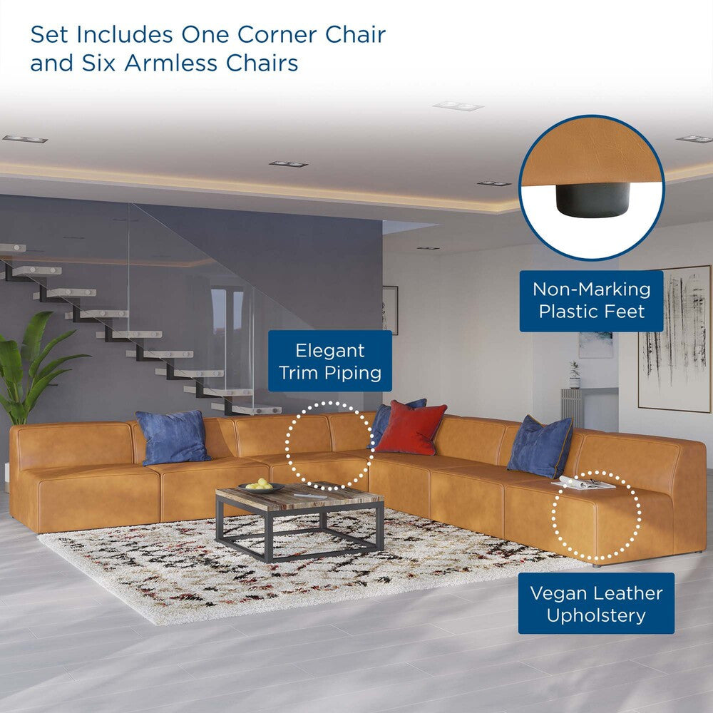 EEI-4797 Mingle 7-Piece Vegan Leather Sectional Sofa by Modway