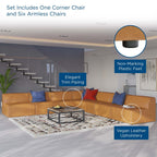 EEI-4797 Mingle 7-Piece Vegan Leather Sectional Sofa by Modway