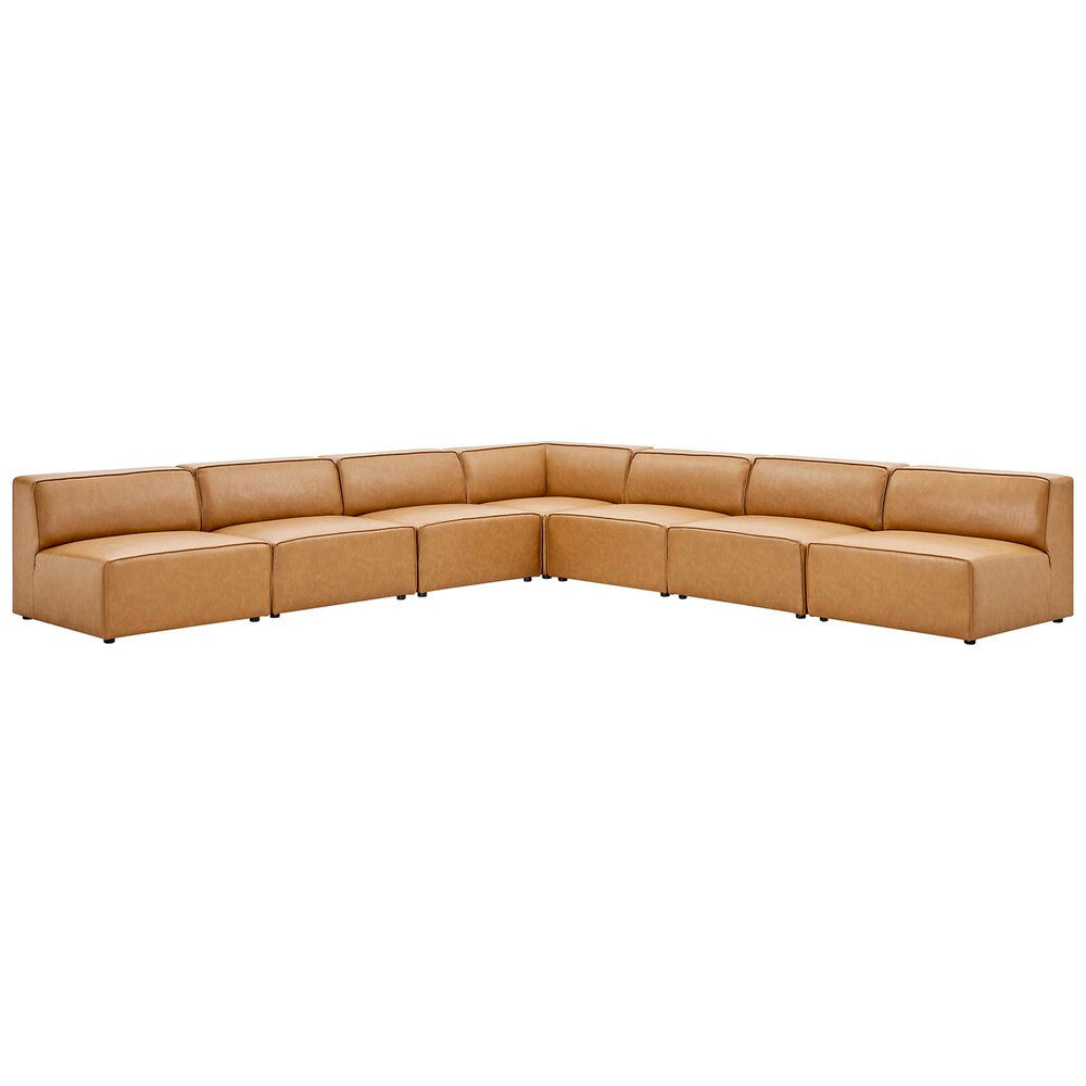EEI-4797 Mingle 7-Piece Vegan Leather Sectional Sofa by Modway