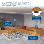 EEI-4798 Mingle 7-Piece Vegan Leather Sectional Sofa by Modway