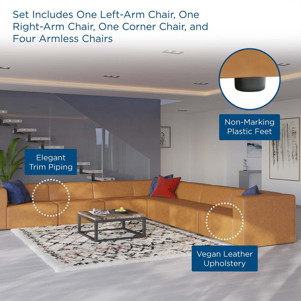 EEI-4798 Mingle 7-Piece Vegan Leather Sectional Sofa by Modway