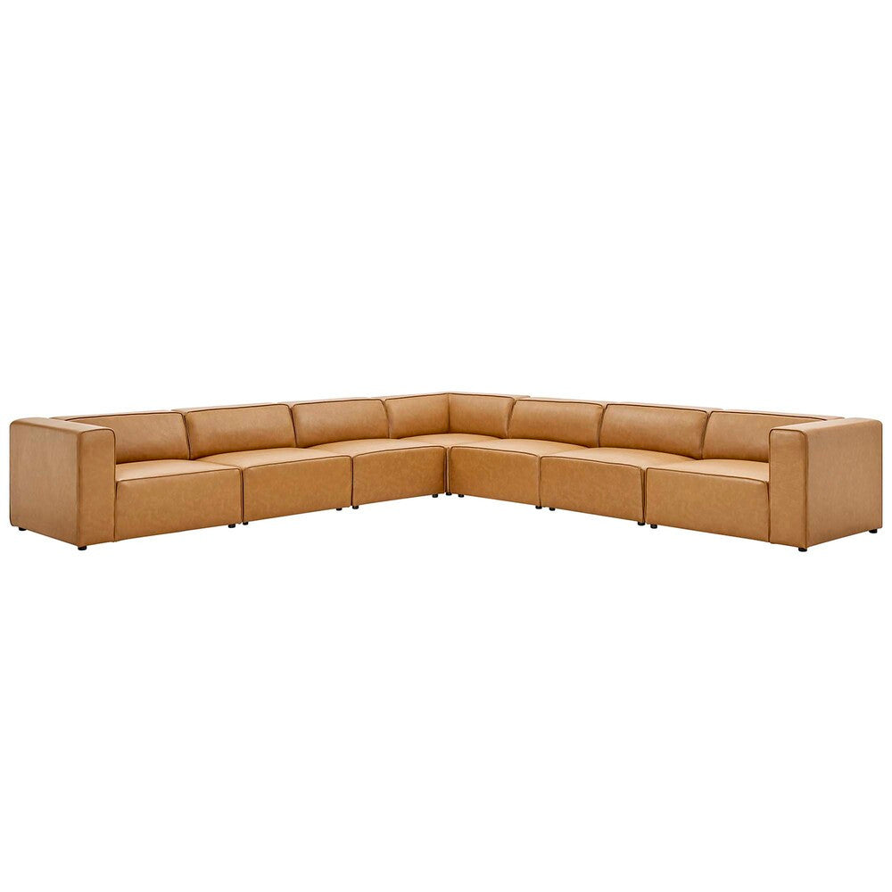 EEI-4798 Mingle 7-Piece Vegan Leather Sectional Sofa by Modway