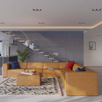 EEI-4799-TAN Mingle 8-Piece Vegan Leather Sectional Sofa Set by Modway