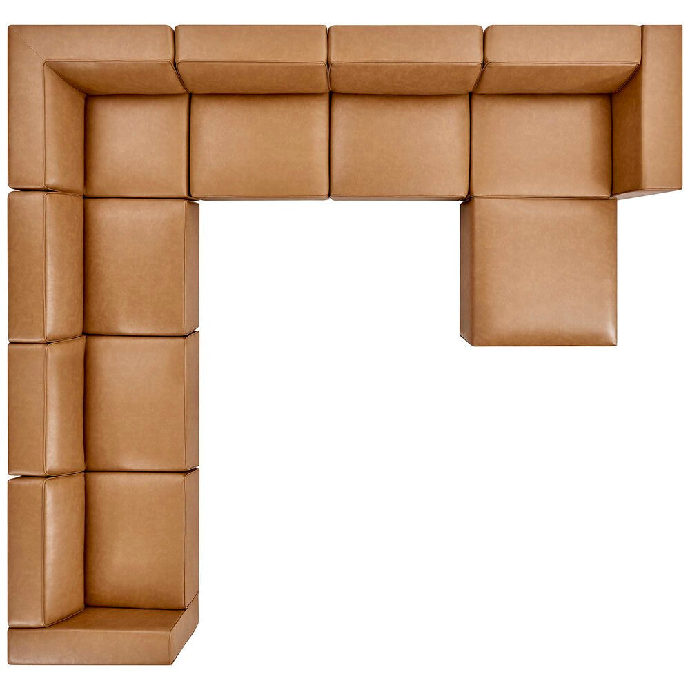 EEI-4799-TAN Mingle 8-Piece Vegan Leather Sectional Sofa Set by Modway