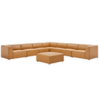 Modway EEI-4799-TAN Mingle 8-Piece Vegan Leather Sectional Sofa Set Tan