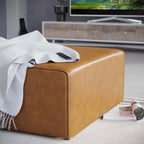 EEI-4624-TAN Mingle Vegan Leather Ottoman by Modway