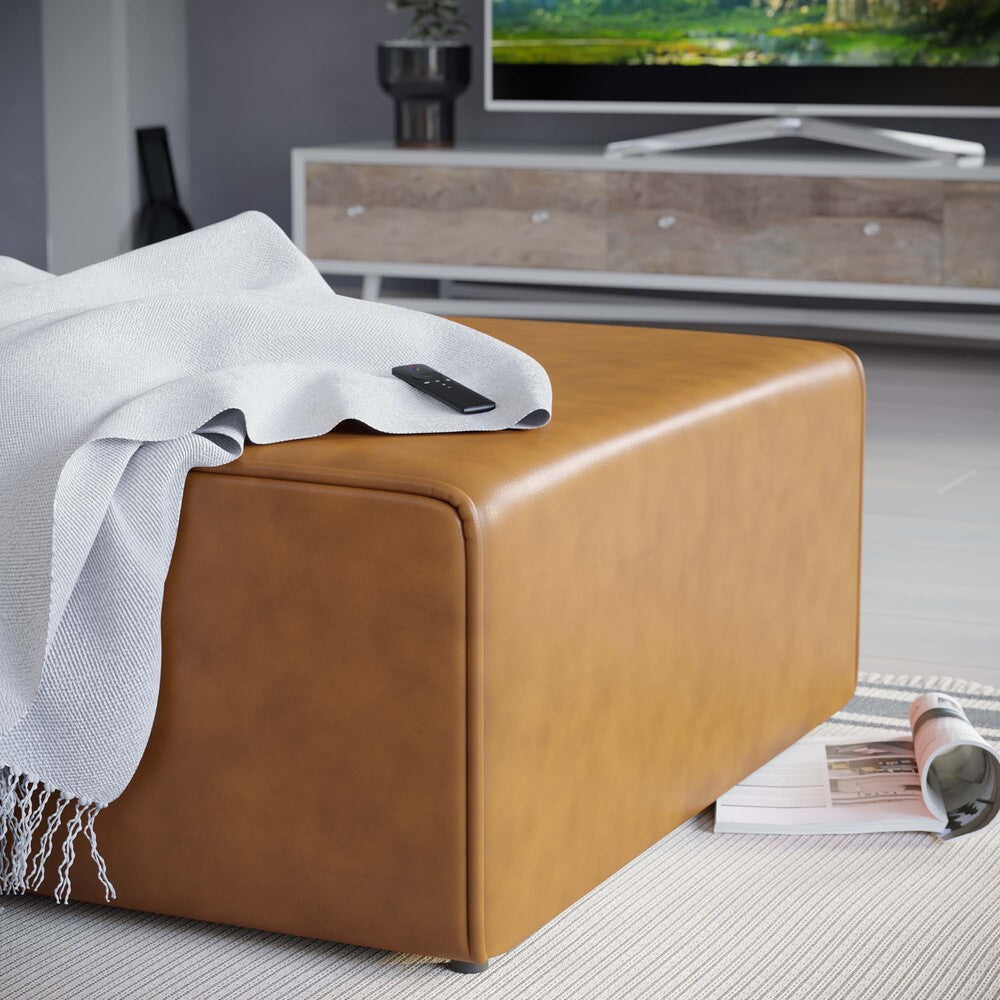 EEI-4624-TAN Mingle Vegan Leather Ottoman by Modway