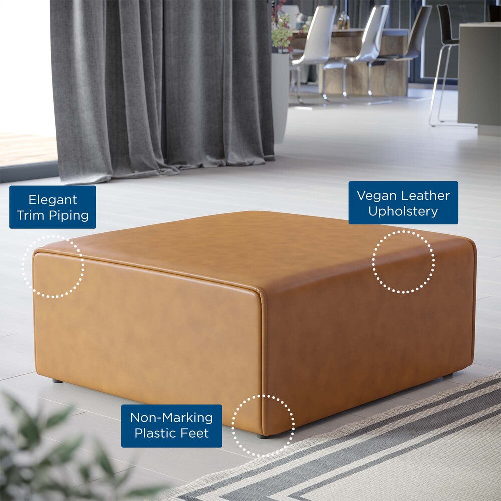 EEI-4624-TAN Mingle Vegan Leather Ottoman by Modway