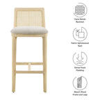 EEI-6846 Monarch Wood and Rattan Bar Stool by Modway