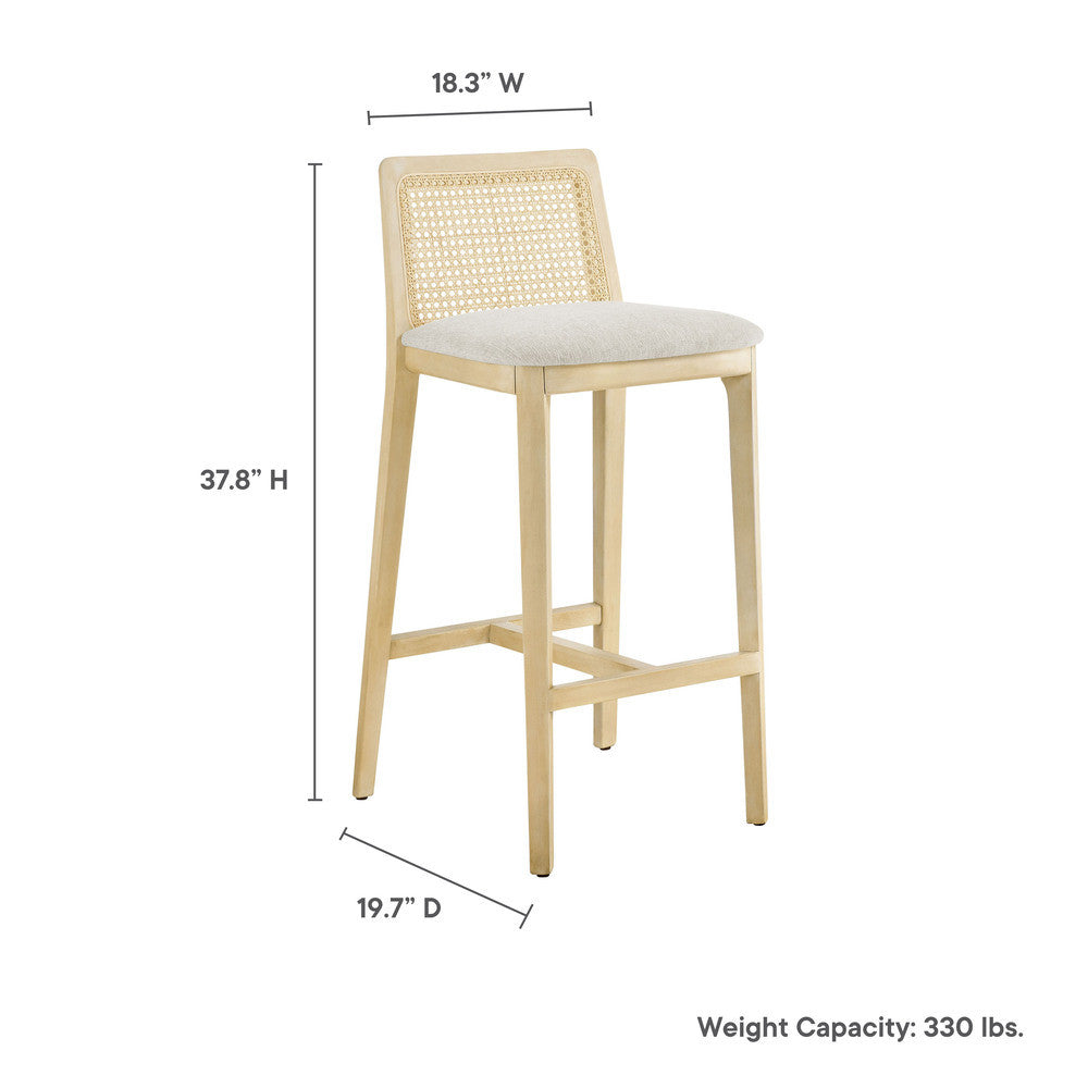EEI-6846 Monarch Wood and Rattan Bar Stool by Modway