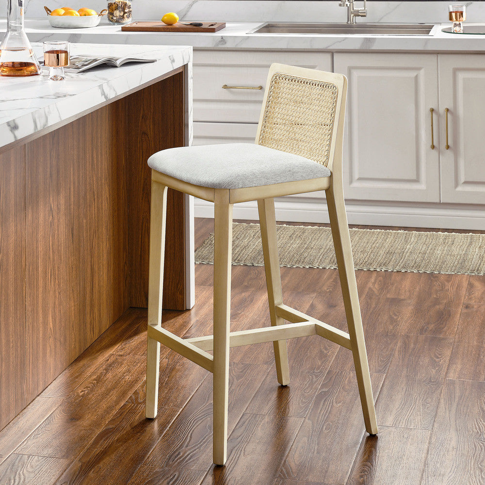 EEI-6846 Monarch Wood and Rattan Bar Stool by Modway