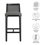 EEI-6846 Monarch Wood and Rattan Bar Stool by Modway