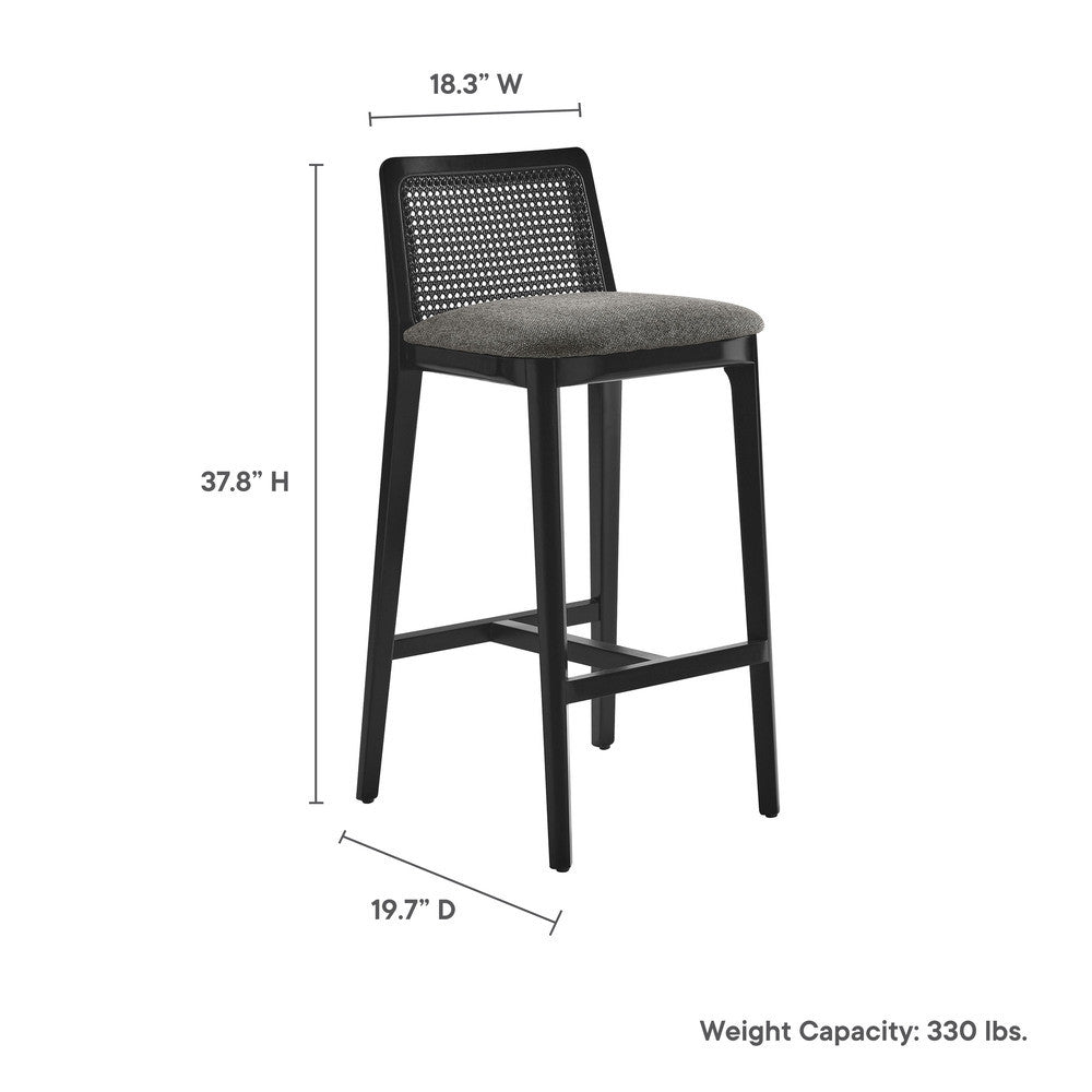 EEI-6846 Monarch Wood and Rattan Bar Stool by Modway