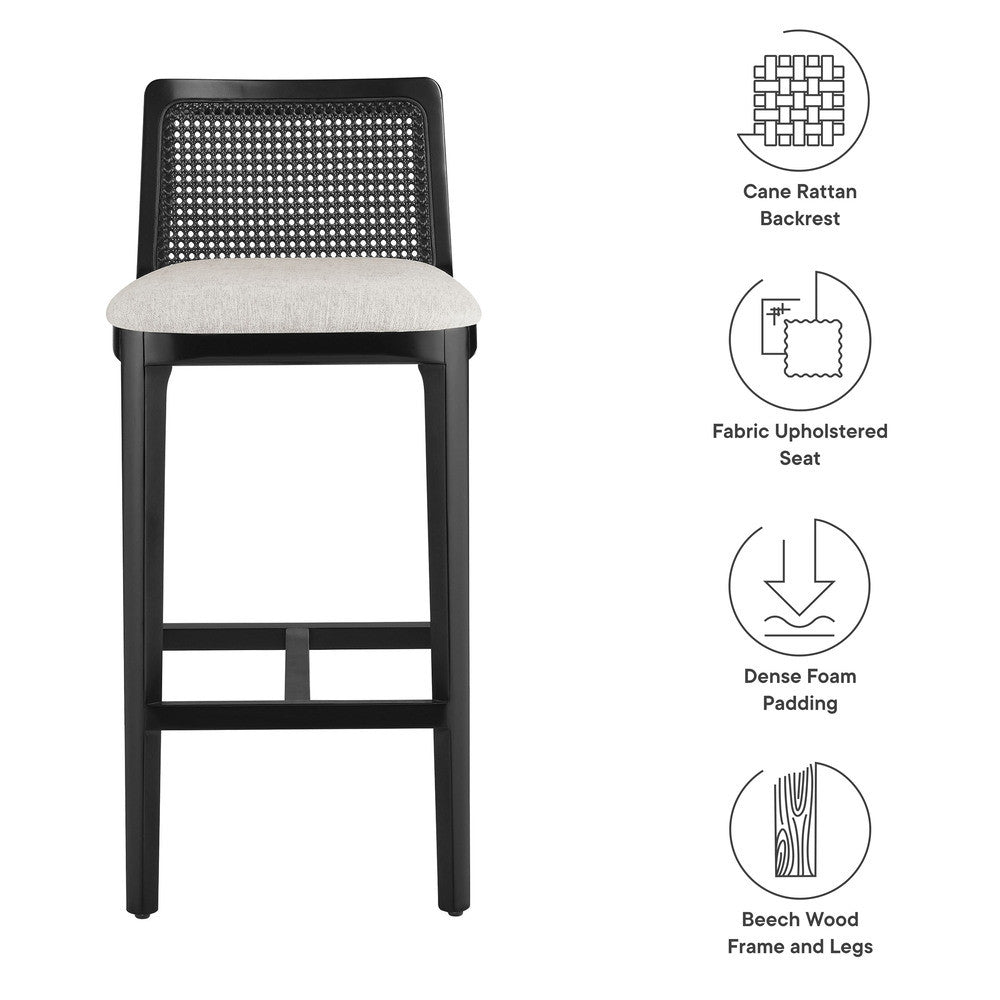 EEI-6846 Monarch Wood and Rattan Bar Stool by Modway