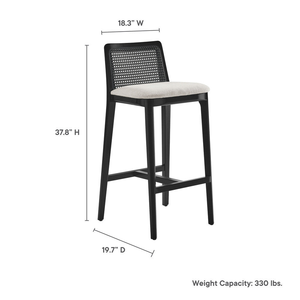 EEI-6846 Monarch Wood and Rattan Bar Stool by Modway