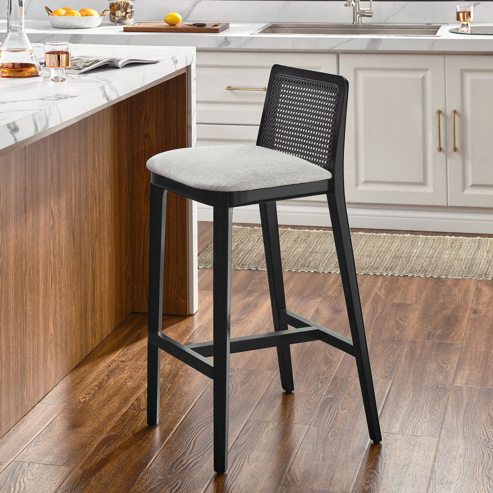 EEI-6846 Monarch Wood and Rattan Bar Stool by Modway