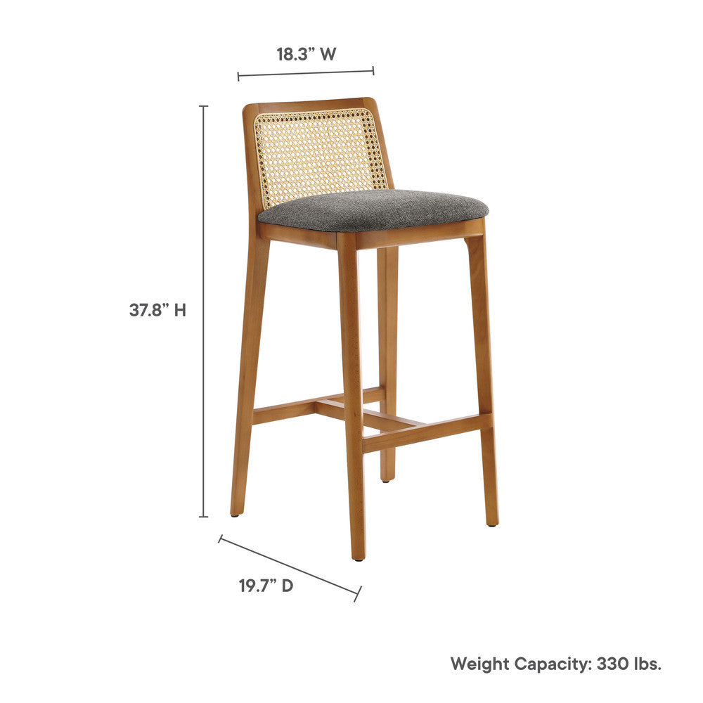 EEI-6846 Monarch Wood and Rattan Bar Stool by Modway