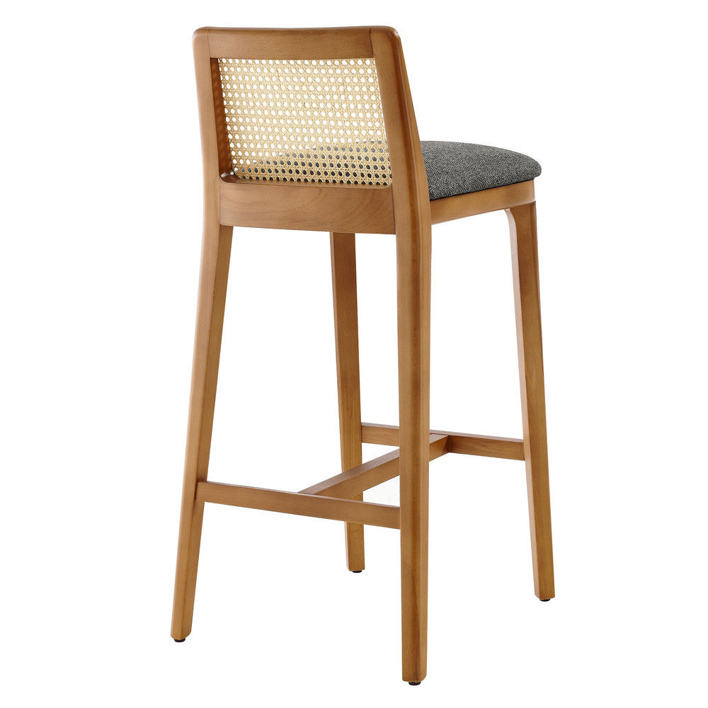 EEI-6846 Monarch Wood and Rattan Bar Stool by Modway