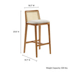 EEI-6846 Monarch Wood and Rattan Bar Stool by Modway