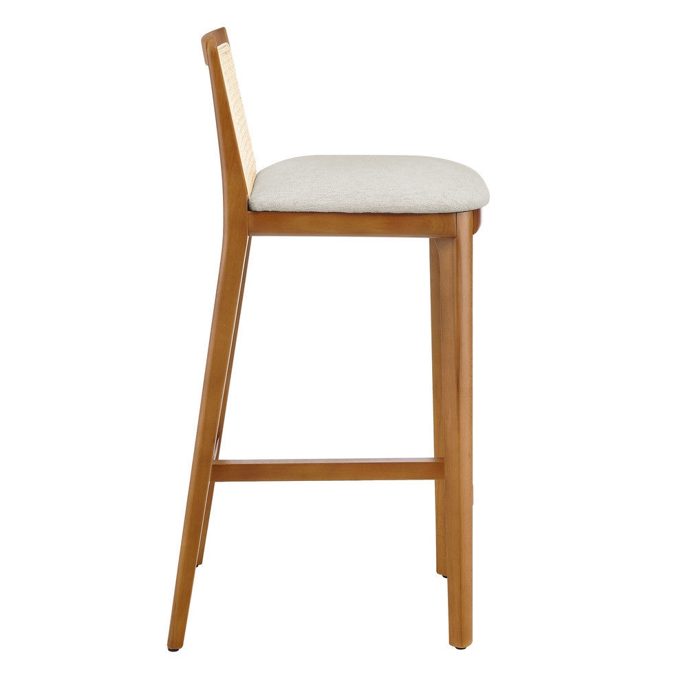 EEI-6846 Monarch Wood and Rattan Bar Stool by Modway
