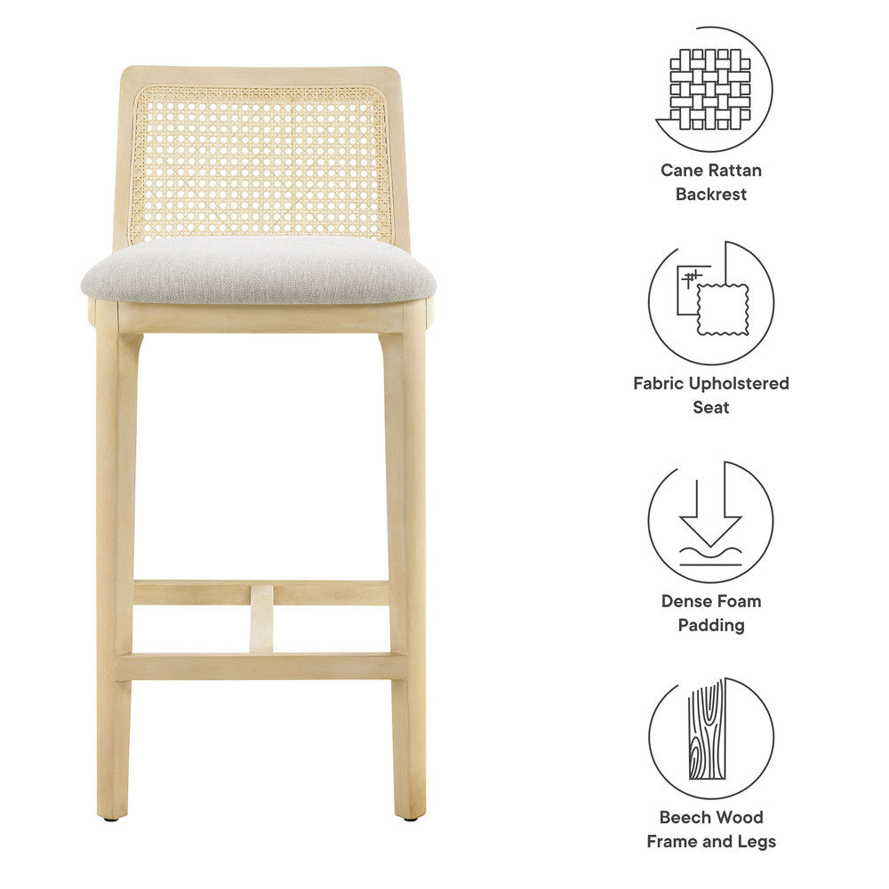 EEI-6845 Monarch Wood and Rattan Counter Stool by Modway