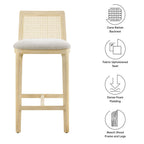 EEI-6845 Monarch Wood and Rattan Counter Stool by Modway