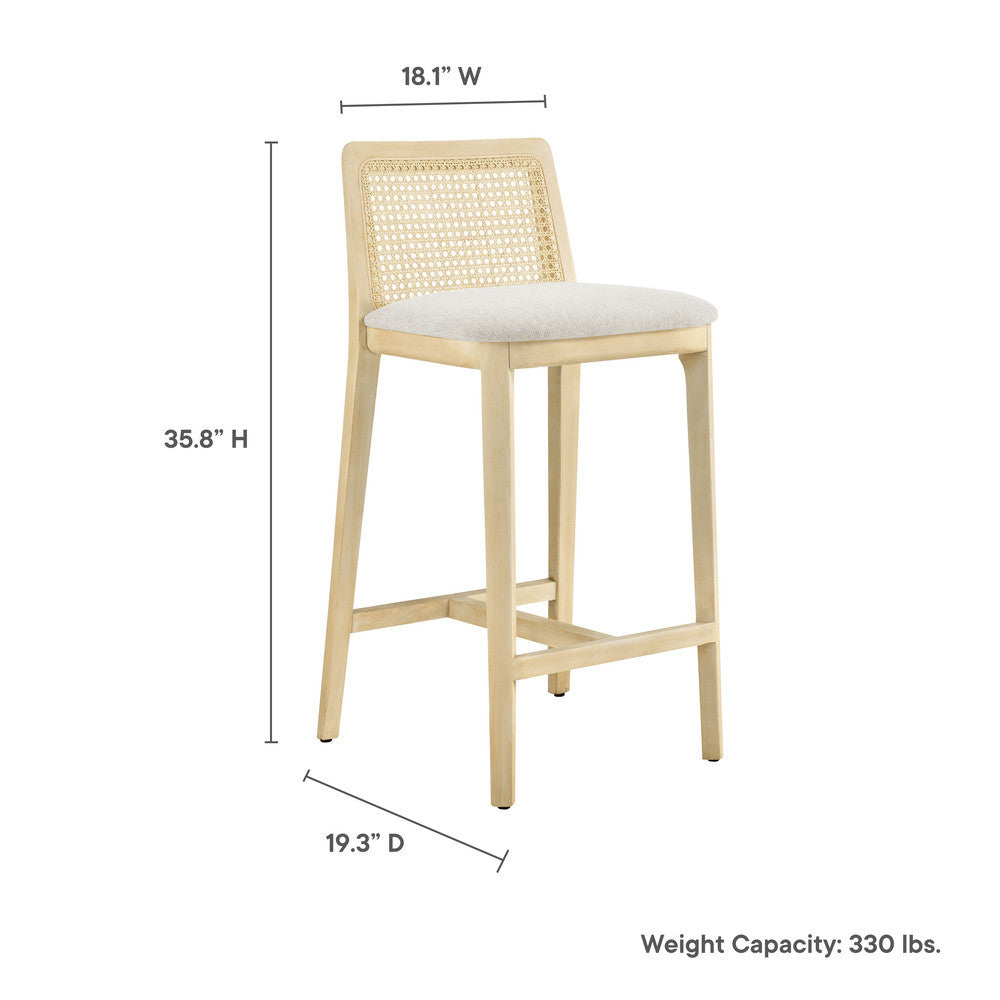 EEI-6845 Monarch Wood and Rattan Counter Stool by Modway