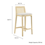 EEI-6845 Monarch Wood and Rattan Counter Stool by Modway