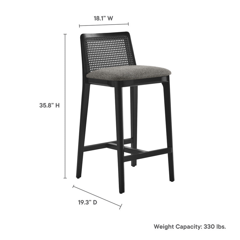 EEI-6845 Monarch Wood and Rattan Counter Stool by Modway