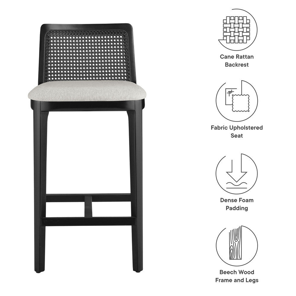 EEI-6845 Monarch Wood and Rattan Counter Stool by Modway