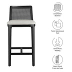 EEI-6845 Monarch Wood and Rattan Counter Stool by Modway