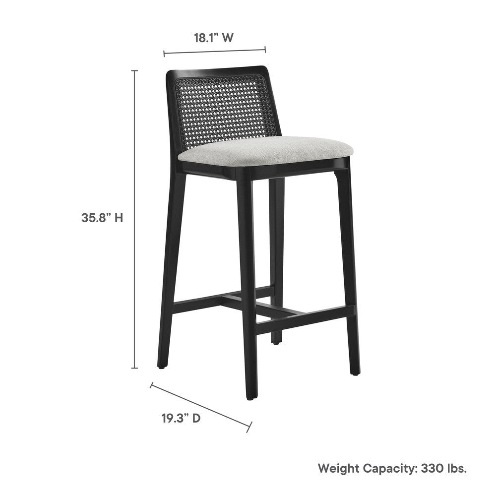 EEI-6845 Monarch Wood and Rattan Counter Stool by Modway