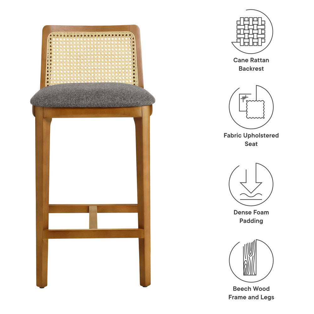 EEI-6845 Monarch Wood and Rattan Counter Stool by Modway