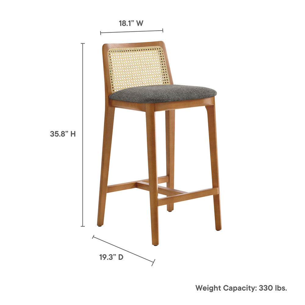 EEI-6845 Monarch Wood and Rattan Counter Stool by Modway