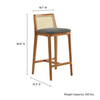 EEI-6845 Monarch Wood and Rattan Counter Stool by Modway