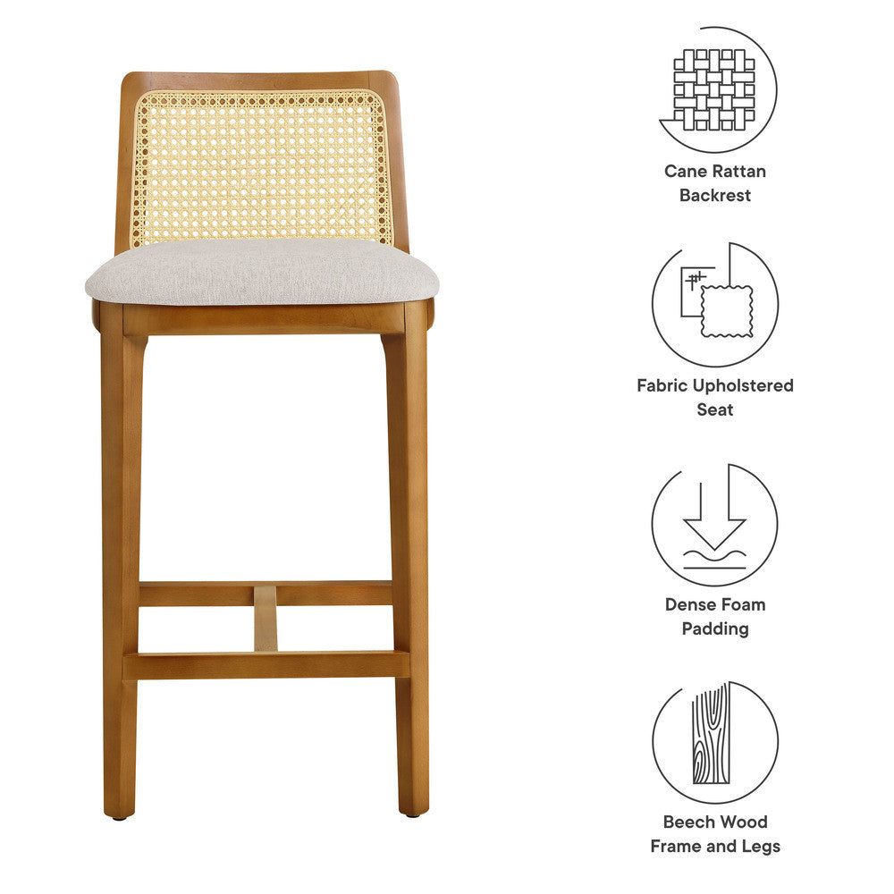 EEI-6845 Monarch Wood and Rattan Counter Stool by Modway