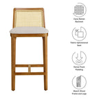 EEI-6845 Monarch Wood and Rattan Counter Stool by Modway