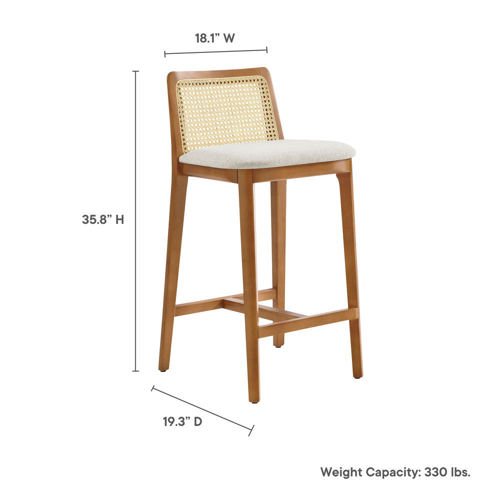 EEI-6845 Monarch Wood and Rattan Counter Stool by Modway