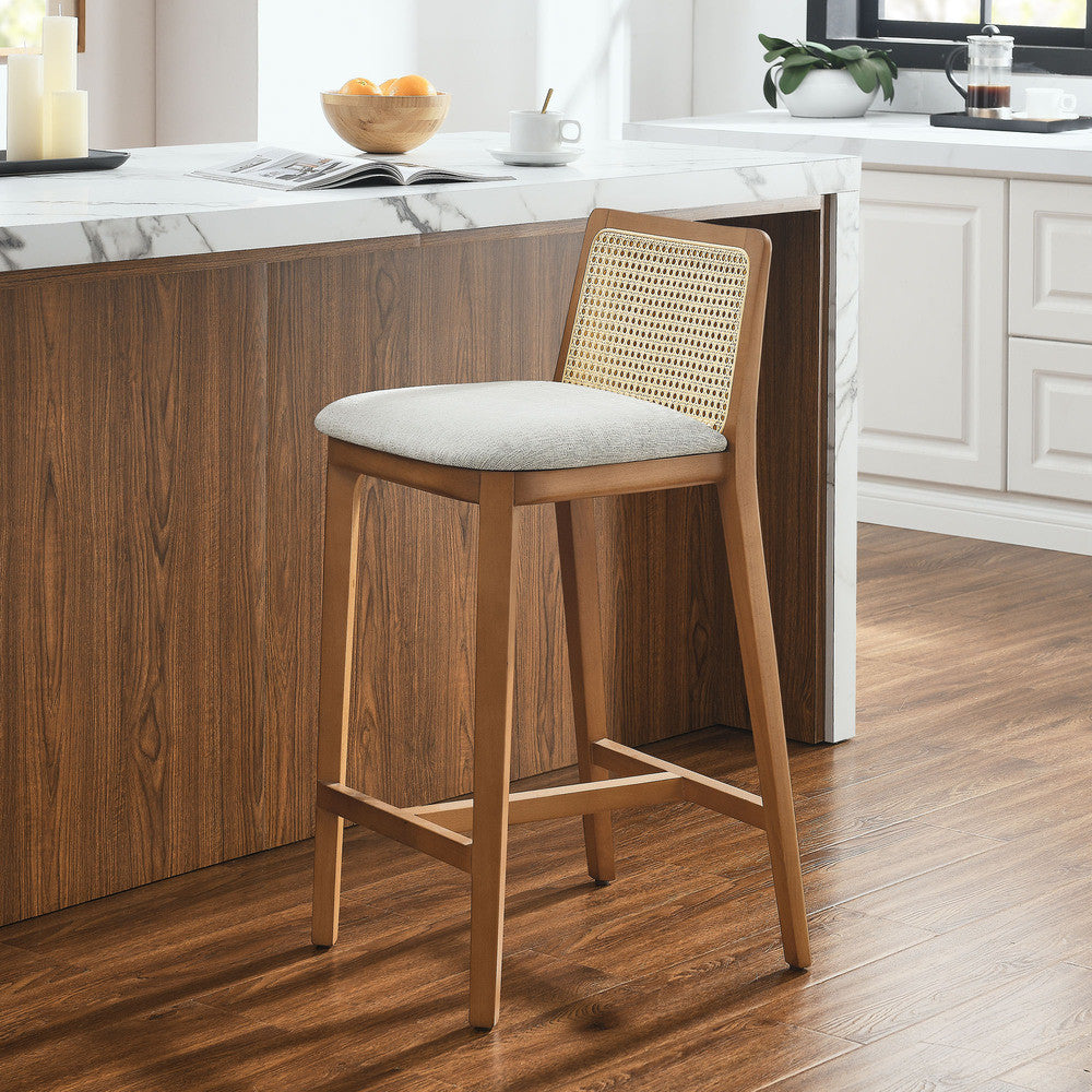 EEI-6845 Monarch Wood and Rattan Counter Stool by Modway
