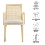 EEI-6844 Monarch Wood and Rattan Dining Armchair by Modway