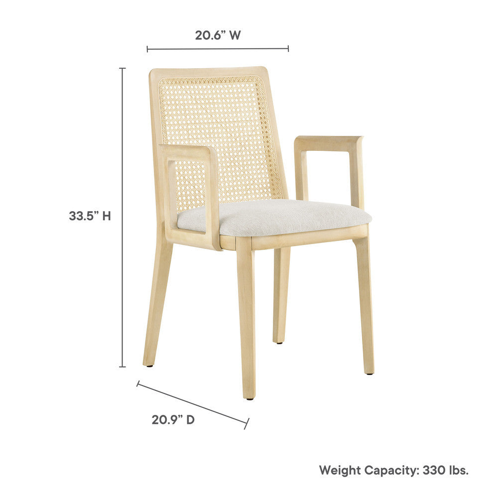EEI-6844 Monarch Wood and Rattan Dining Armchair by Modway