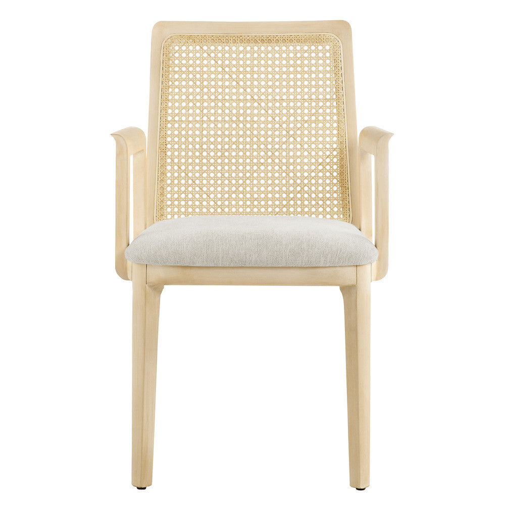 EEI-6844 Monarch Wood and Rattan Dining Armchair by Modway