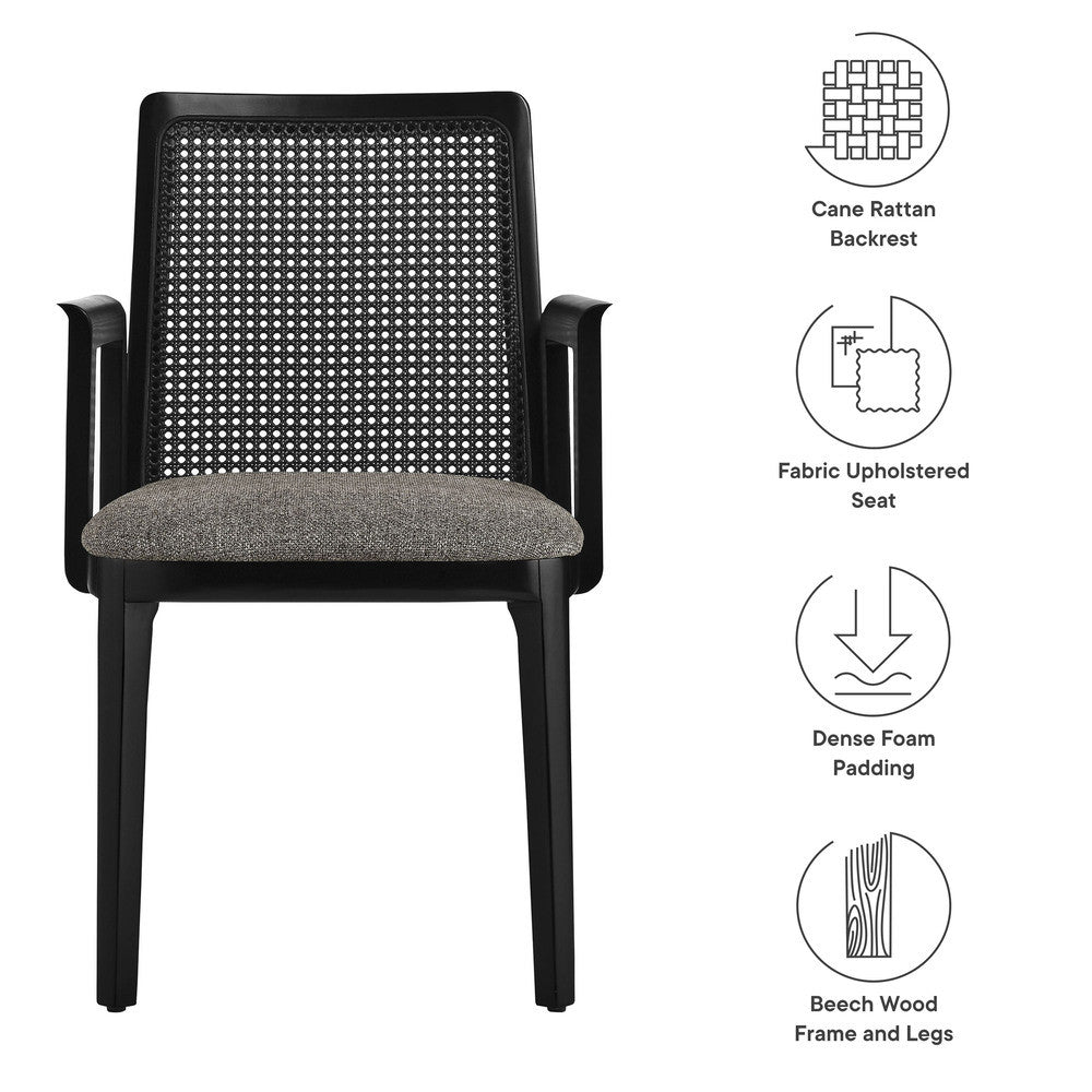 EEI-6844 Monarch Wood and Rattan Dining Armchair by Modway