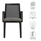 EEI-6844 Monarch Wood and Rattan Dining Armchair by Modway