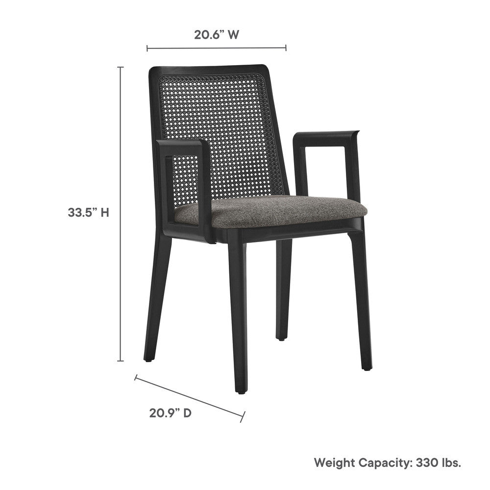EEI-6844 Monarch Wood and Rattan Dining Armchair by Modway