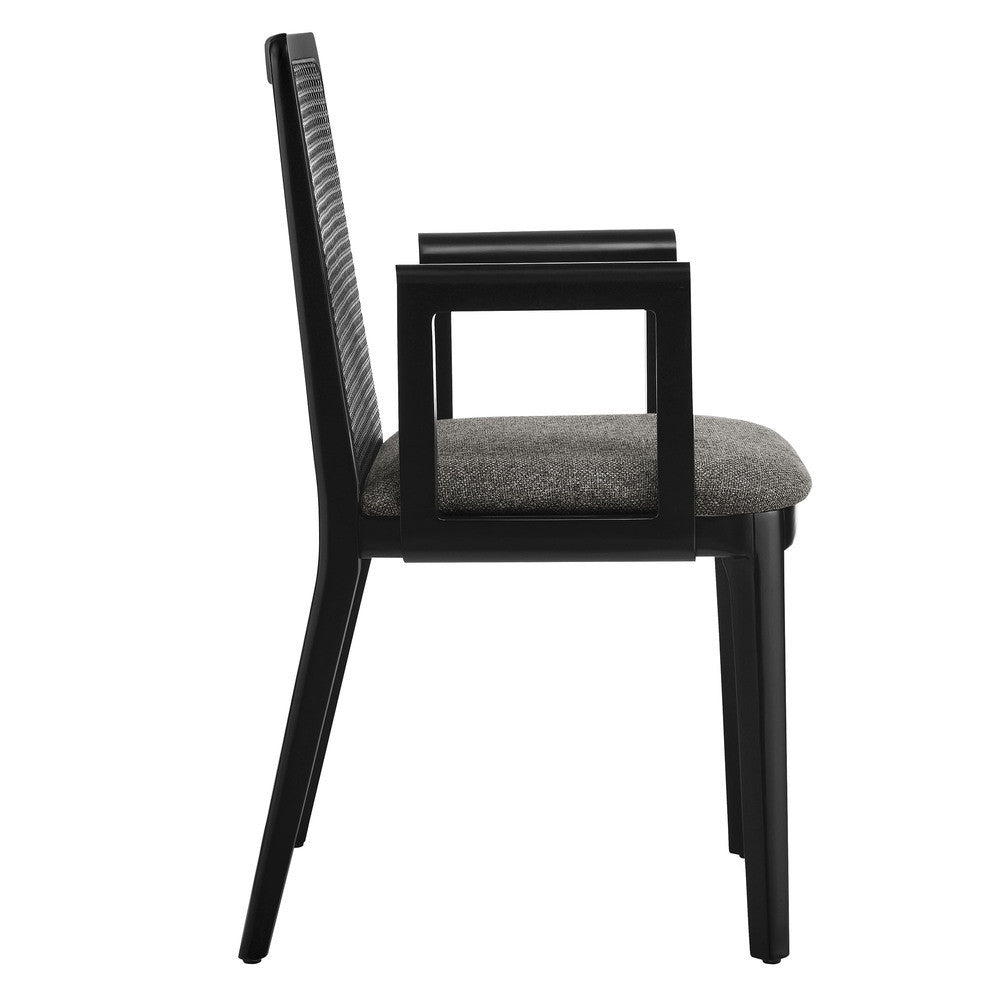 EEI-6844 Monarch Wood and Rattan Dining Armchair by Modway