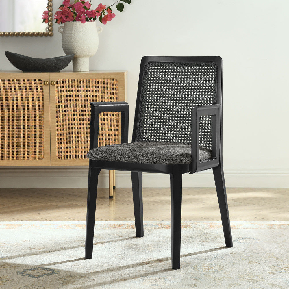 EEI-6844 Monarch Wood and Rattan Dining Armchair by Modway