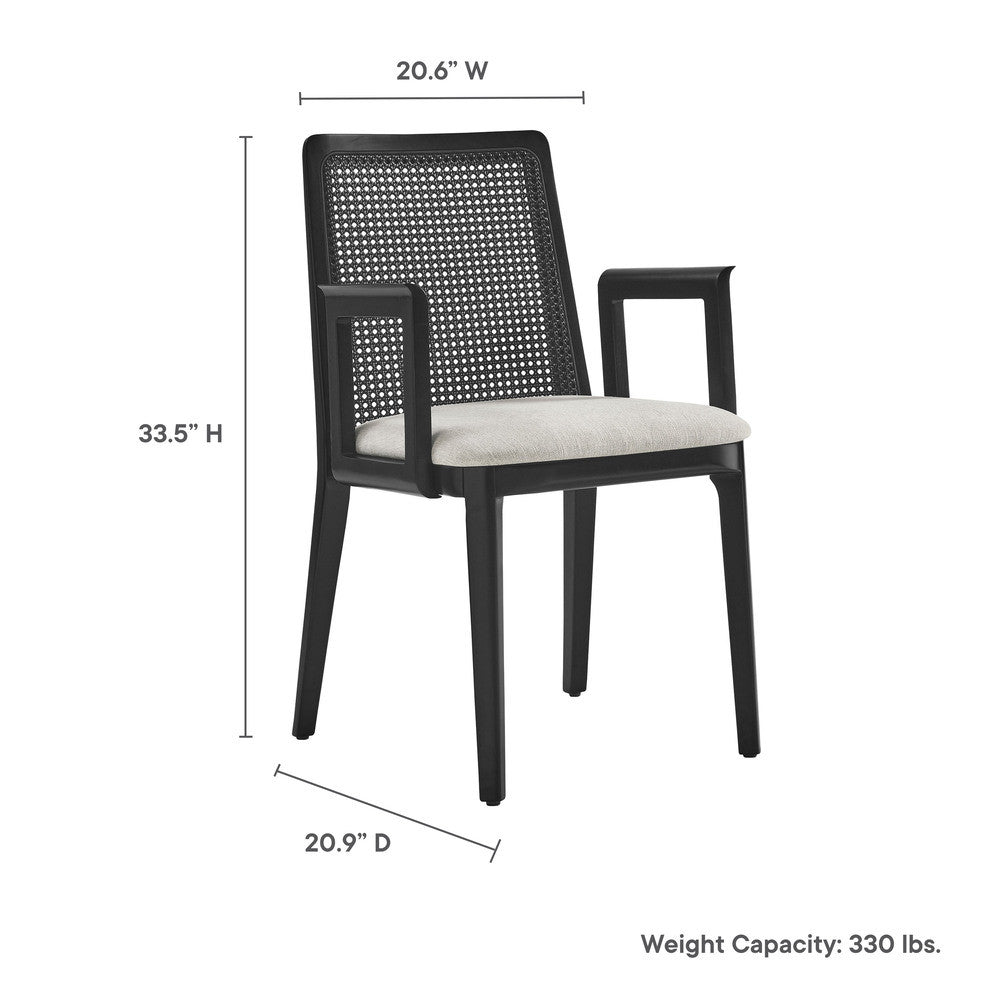 EEI-6844 Monarch Wood and Rattan Dining Armchair by Modway