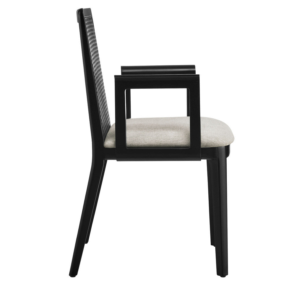 EEI-6844 Monarch Wood and Rattan Dining Armchair by Modway