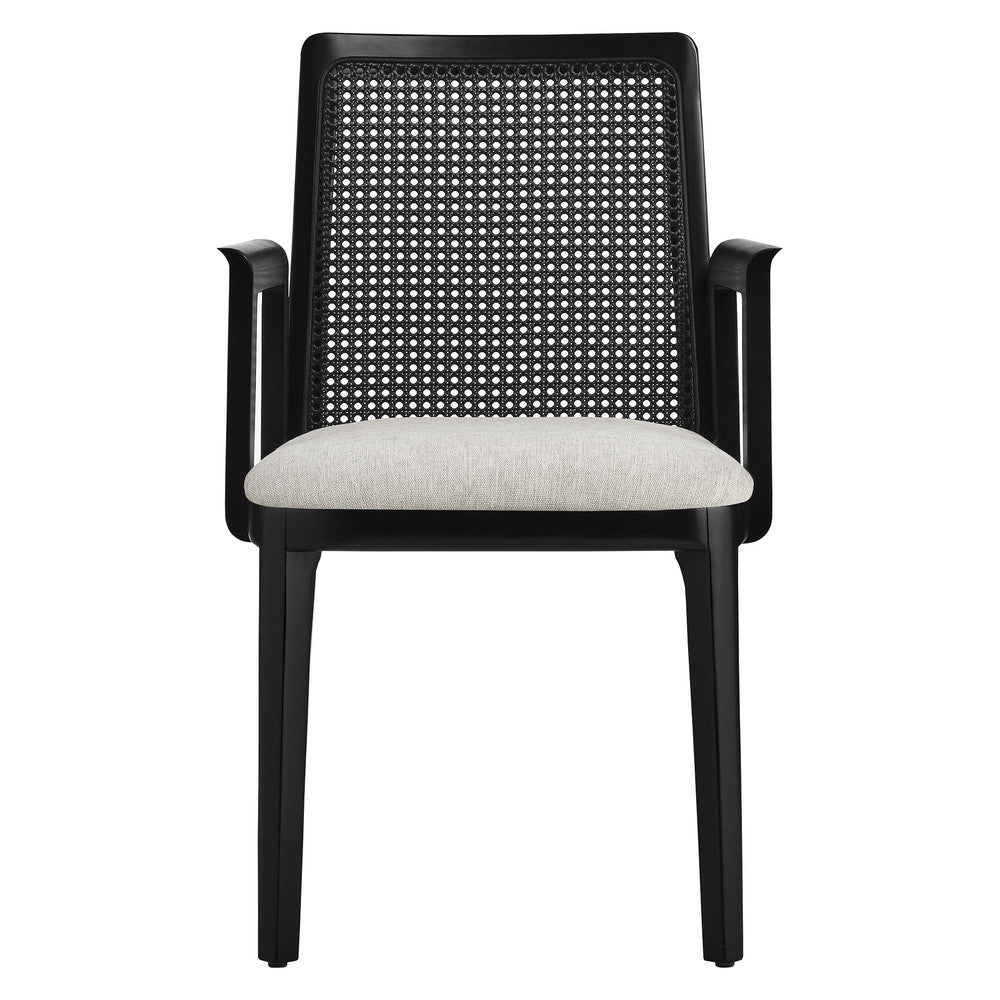 EEI-6844 Monarch Wood and Rattan Dining Armchair by Modway